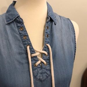 Beach Lunch Lounge Chambray Shirt Dress